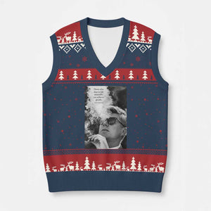 John F Kennedy Cigar Smoking Sunglasses V-Neck Knit Sweater Vest Those Who Dare To Fail Miserably Can Achive Greatly TS14 Navy Red Print Your Wear