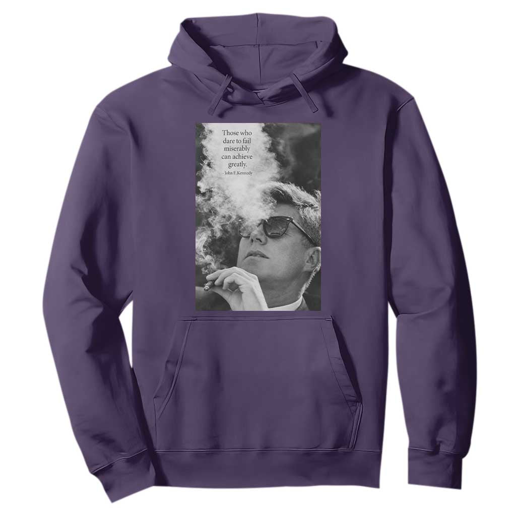 John F Kennedy Cigar Smoking Sunglasses Hoodie Those Who Dare To Fail Miserably Can Achive Greatly TS14 Purple Print Your Wear