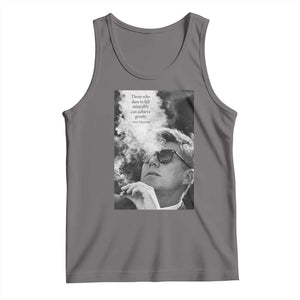 John F Kennedy Cigar Smoking Sunglasses Tank Top Those Who Dare To Fail Miserably Can Achive Greatly TS14 Deep Heather Print Your Wear