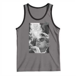 John F Kennedy Cigar Smoking Sunglasses Tank Top Those Who Dare To Fail Miserably Can Achive Greatly TS14 Deep Heather Black Print Your Wear
