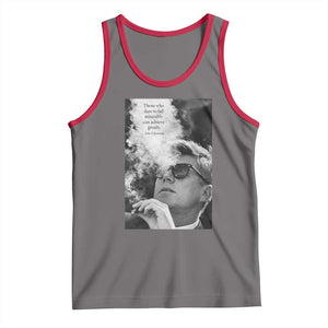 John F Kennedy Cigar Smoking Sunglasses Tank Top Those Who Dare To Fail Miserably Can Achive Greatly TS14 Deep Heather Red Print Your Wear