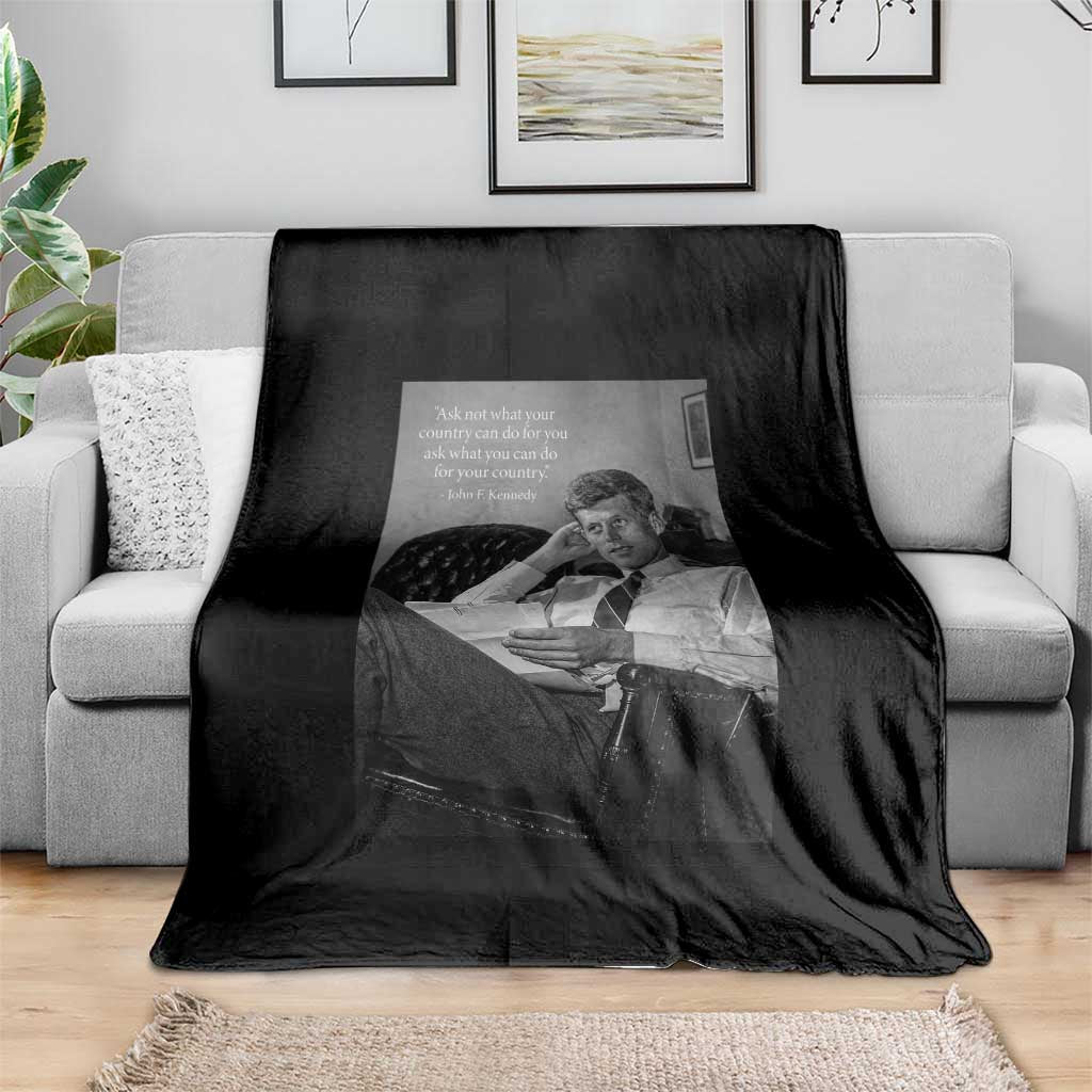 John F Kennedy Quote Throw Blanket American President History TS14 Print Your Wear