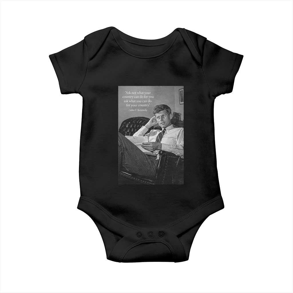 John F Kennedy Quote Baby Onesie American President History TS14 Black Print Your Wear