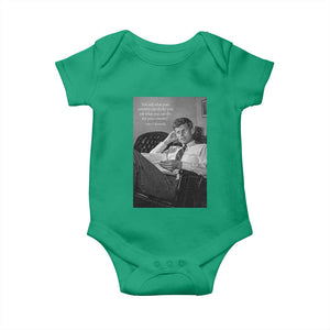 John F Kennedy Quote Baby Onesie American President History TS14 Irish Green Print Your Wear