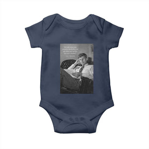 John F Kennedy Quote Baby Onesie American President History TS14 Navy Print Your Wear