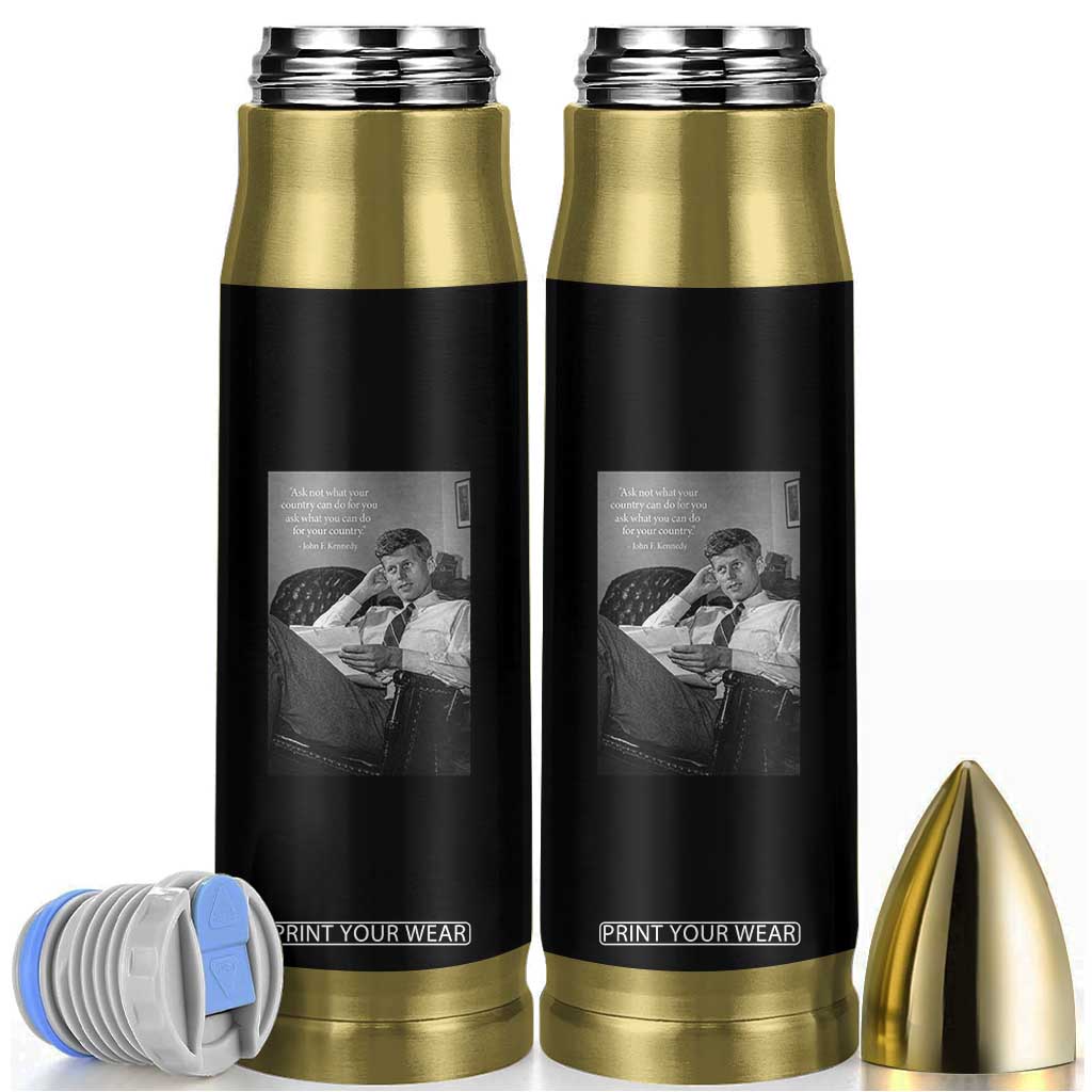 John F Kennedy Quote Bullet Tumbler American President History TS14 Black Print Your Wear