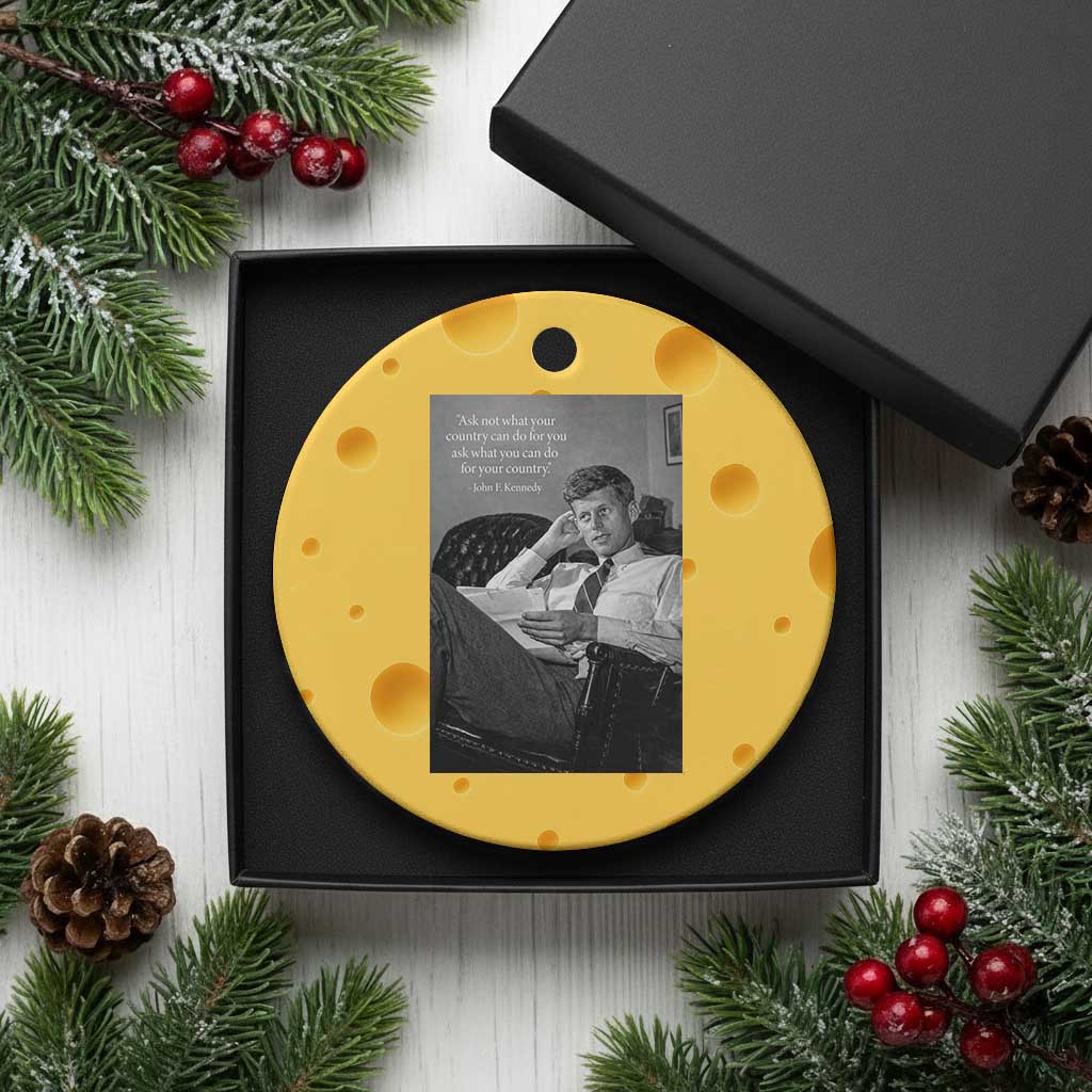 John F Kennedy Quote Ceramic Ornament American President History TS14 1pc Yellow Cheese Print Your Wear