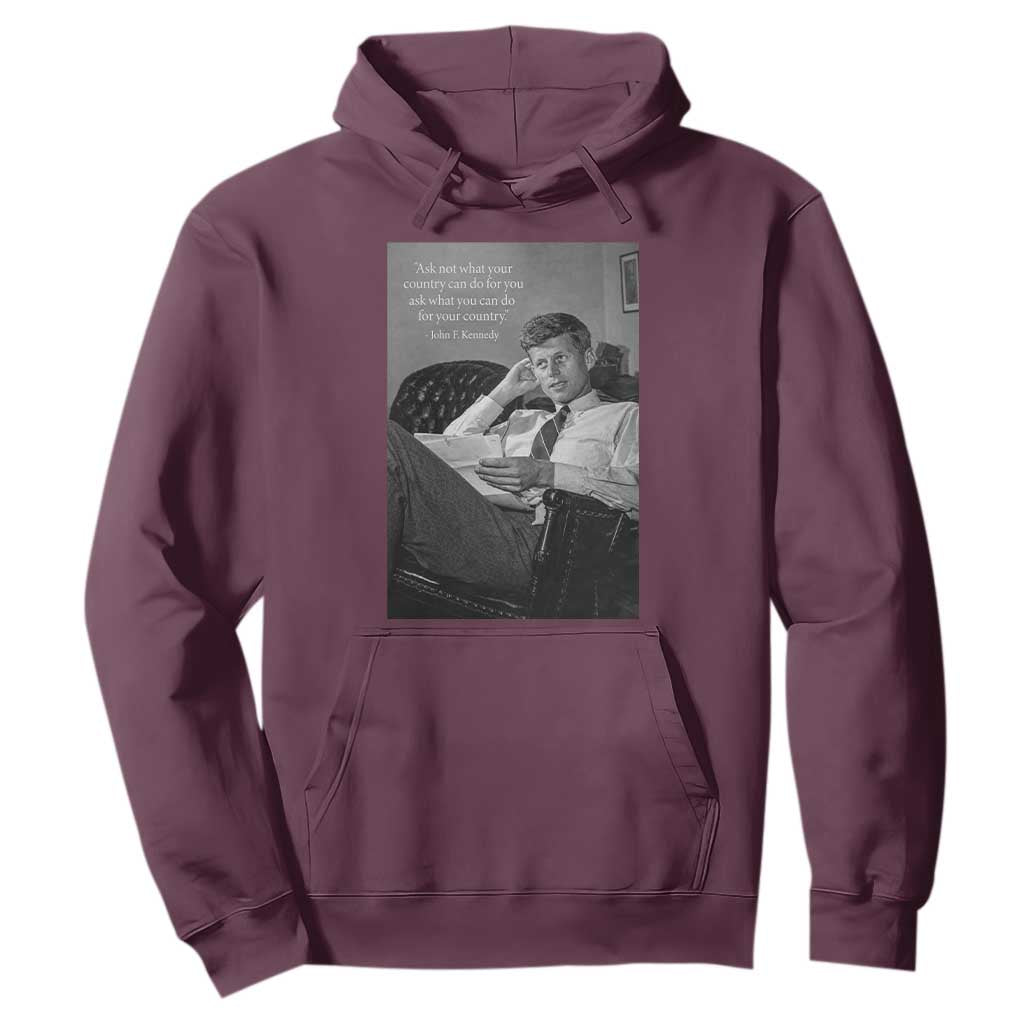 John F Kennedy Quote Hoodie American President History TS14 Maroon Print Your Wear