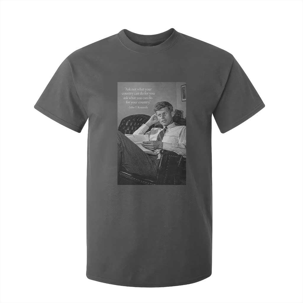 John F Kennedy Quote T Shirt For Kid American President History TS14 Dark Heather Print Your Wear