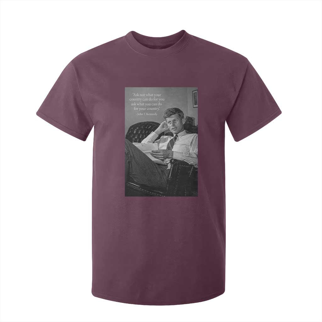 John F Kennedy Quote T Shirt For Kid American President History TS14 Maroon Print Your Wear