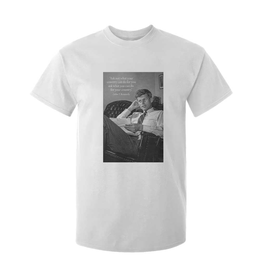 John F Kennedy Quote T Shirt For Kid American President History TS14 White Print Your Wear