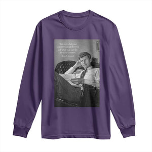 John F Kennedy Quote Long Sleeve Shirt American President History TS14 Purple Print Your Wear