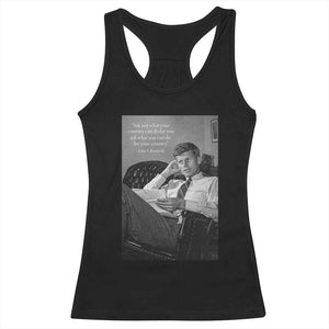 John F Kennedy Quote Racerback Tank Top American President History TS14 Black Print Your Wear