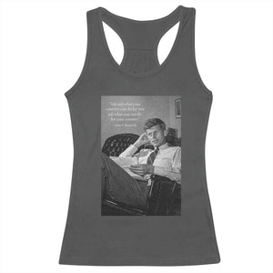 John F Kennedy Quote Racerback Tank Top American President History TS14 Dark Heather Print Your Wear