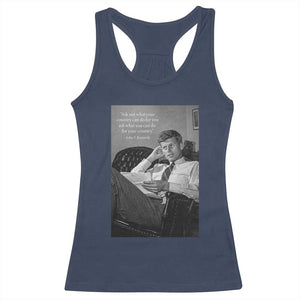 John F Kennedy Quote Racerback Tank Top American President History TS14 Navy Print Your Wear