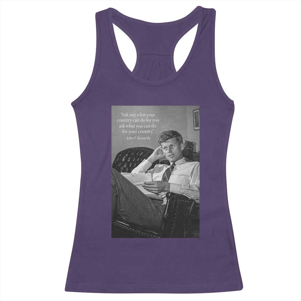 John F Kennedy Quote Racerback Tank Top American President History TS14 Purple Print Your Wear