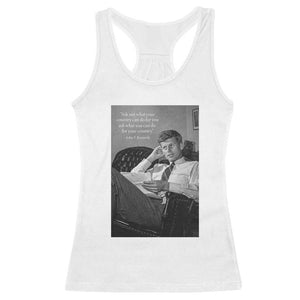 John F Kennedy Quote Racerback Tank Top American President History TS14 White Print Your Wear