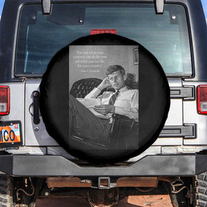 John F Kennedy Quote Spare Tire Cover American President History TS14 No hole Black Print Your Wear