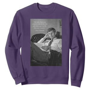 John F Kennedy Quote Sweatshirt American President History TS14 Purple Print Your Wear