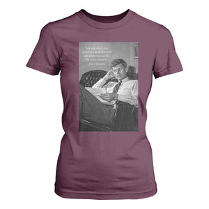 John F Kennedy Quote T Shirt For Women American President History TS14 Maroon Print Your Wear