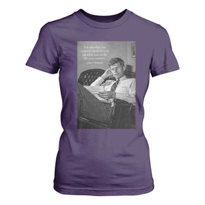John F Kennedy Quote T Shirt For Women American President History TS14 Purple Print Your Wear
