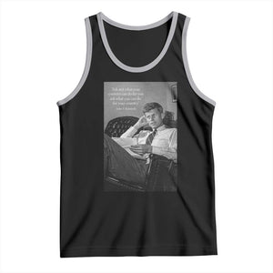 John F Kennedy Quote Tank Top American President History TS14 Black Athletic Heather Print Your Wear