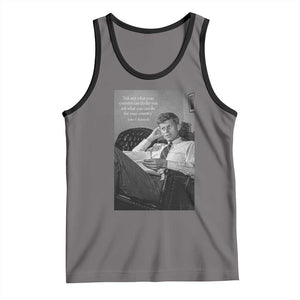 John F Kennedy Quote Tank Top American President History TS14 Deep Heather Black Print Your Wear
