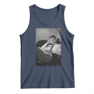 John F Kennedy Quote Tank Top American President History TS14 Navy Print Your Wear