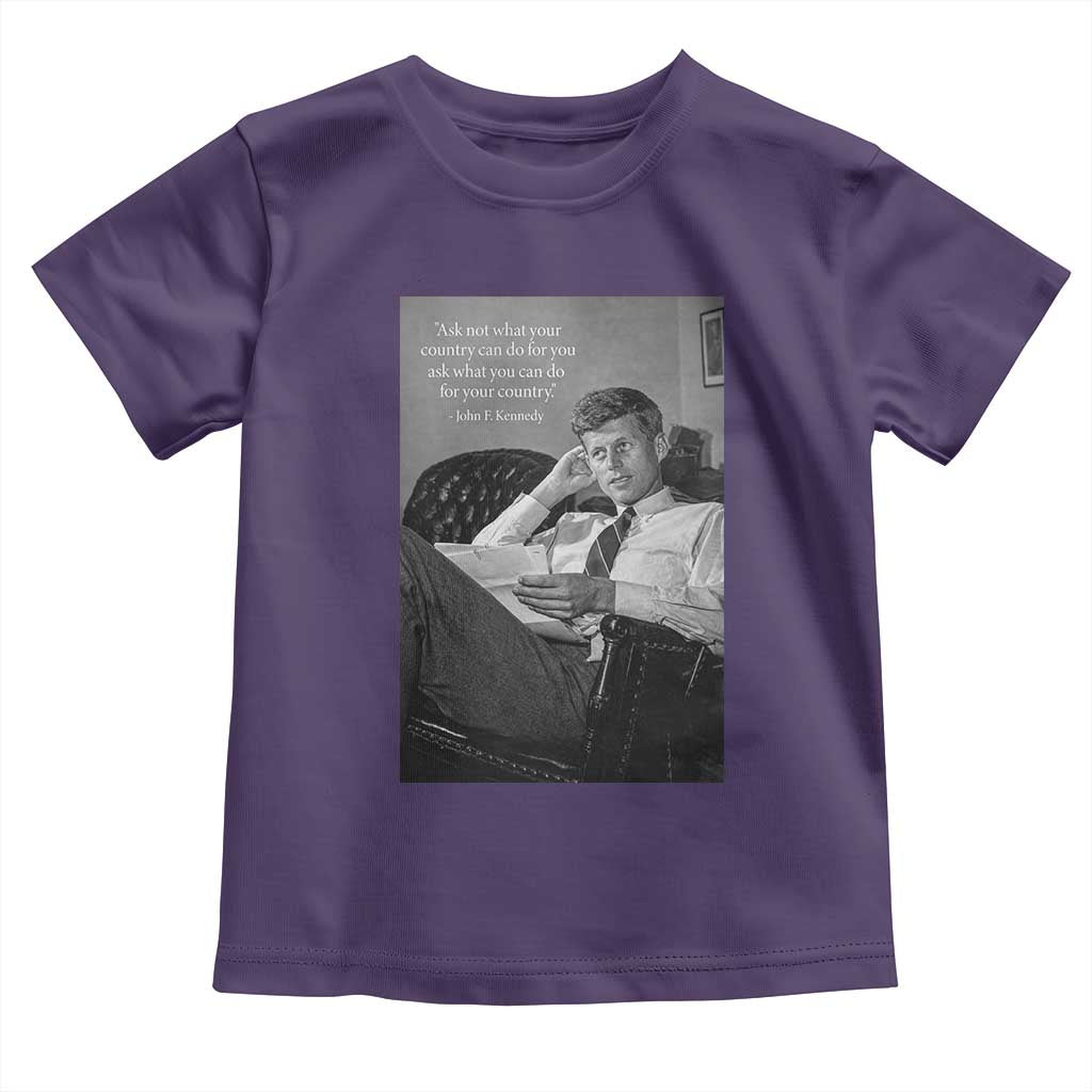John F Kennedy Quote Toddler T Shirt American President History TS14 Purple Print Your Wear