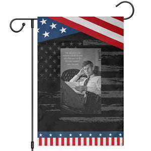 John F Kennedy Quote Garden Flag American President History TS14 Distressed Black Blue Print Your Wear