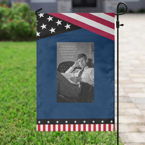 John F Kennedy Quote Garden Flag American President History TS14 Classic Blue Black Print Your Wear
