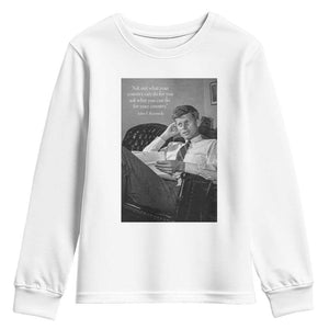 John F Kennedy Quote Youth Sweatshirt American President History TS14 White Print Your Wear