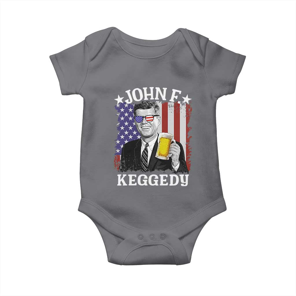 John F Kennedy Baby Onesie 4th of July America Flag Beer TS14 Charcoal Print Your Wear
