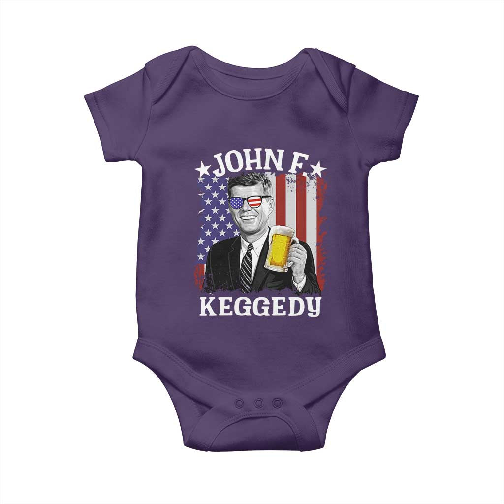John F Kennedy Baby Onesie 4th of July America Flag Beer TS14 Purple Print Your Wear