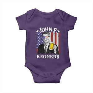John F Kennedy Baby Onesie 4th of July America Flag Beer TS14 Purple Print Your Wear