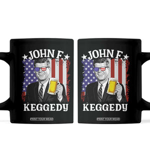 John F Kennedy Coffee Mug 4th of July America Flag Beer TS14 Black Print Your Wear