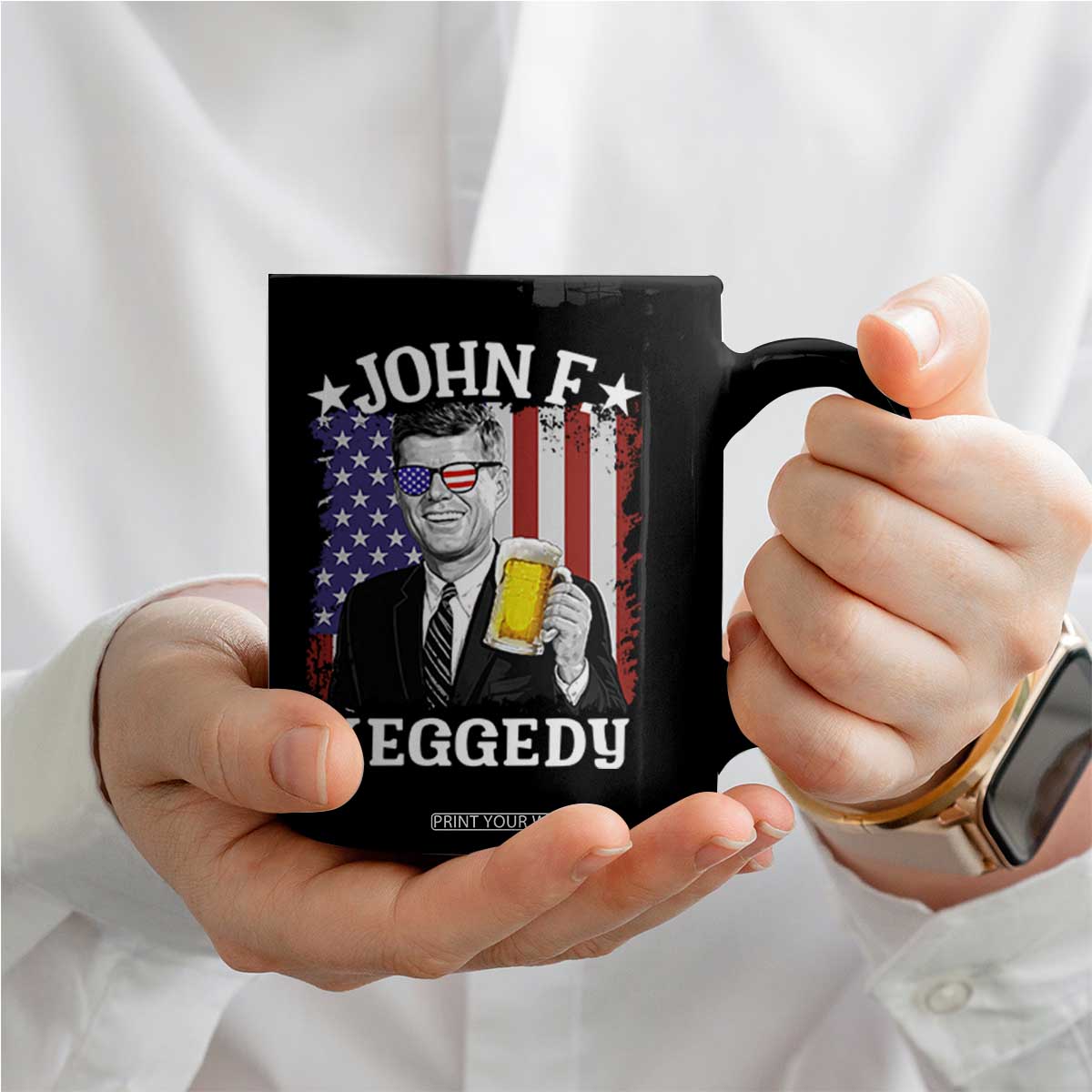 John F Kennedy Coffee Mug 4th of July America Flag Beer TS14 Print Your Wear