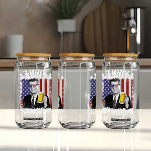 John F Kennedy Glass Can 4th of July America Flag Beer TS14 Print Your Wear