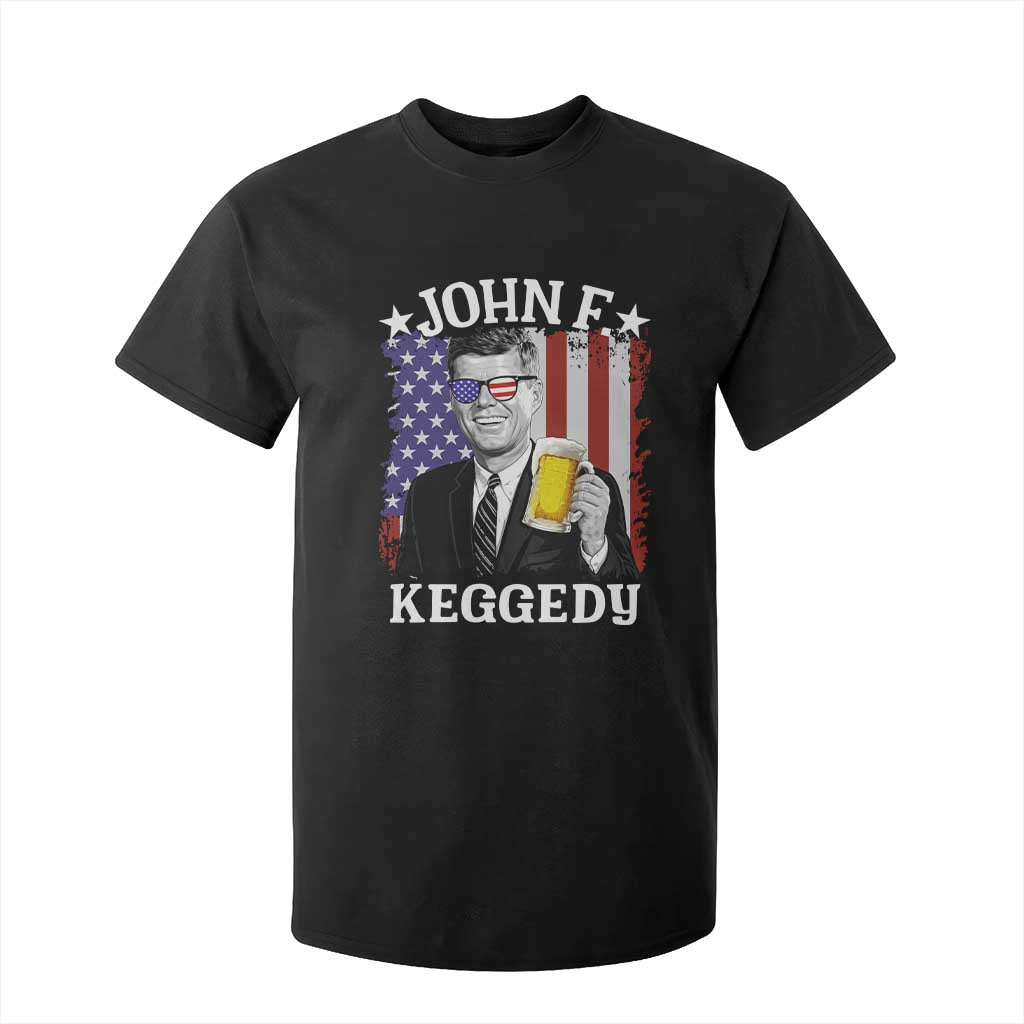 John F Kennedy T Shirt For Kid 4th of July America Flag Beer TS14 Black Print Your Wear