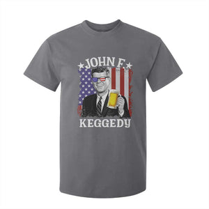 John F Kennedy T Shirt For Kid 4th of July America Flag Beer TS14 Charcoal Print Your Wear