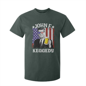 John F Kennedy T Shirt For Kid 4th of July America Flag Beer TS14 Dark Forest Green Print Your Wear