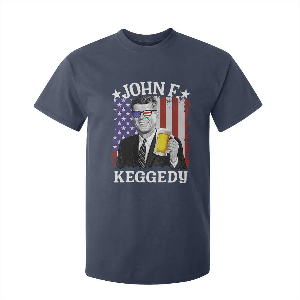 John F Kennedy T Shirt For Kid 4th of July America Flag Beer TS14 Navy Print Your Wear