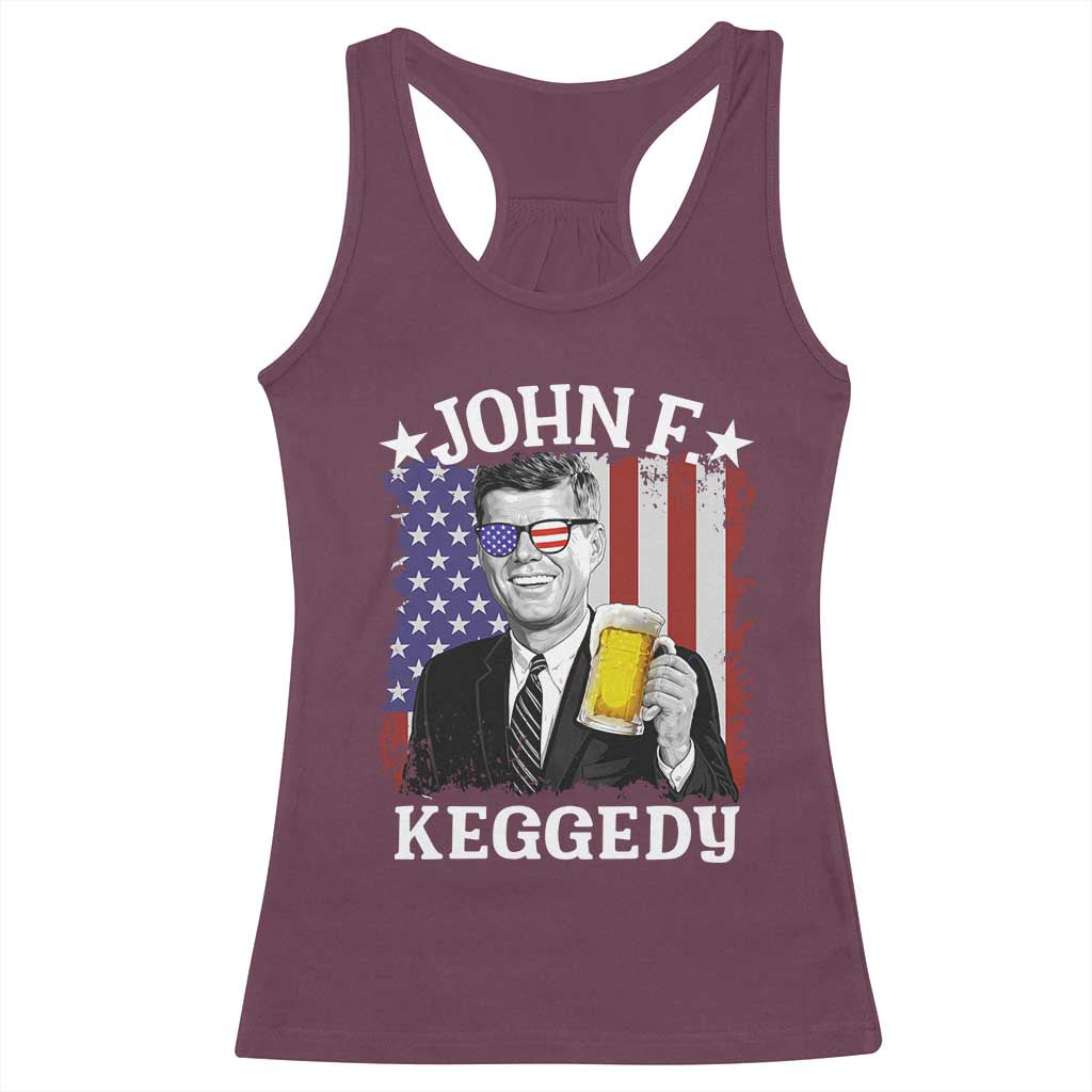 John F Kennedy Racerback Tank Top 4th of July America Flag Beer TS14 Maroon Print Your Wear