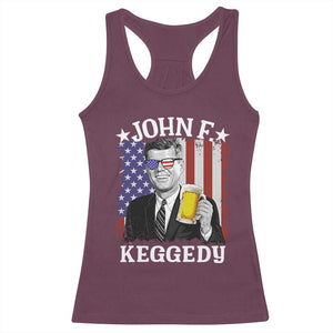 John F Kennedy Racerback Tank Top 4th of July America Flag Beer TS14 Maroon Print Your Wear
