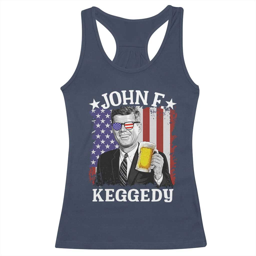 John F Kennedy Racerback Tank Top 4th of July America Flag Beer TS14 Navy Print Your Wear