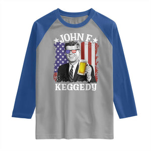 John F Kennedy Raglan Shirt 4th of July America Flag Beer TS14 Sport Gray Royal Print Your Wear