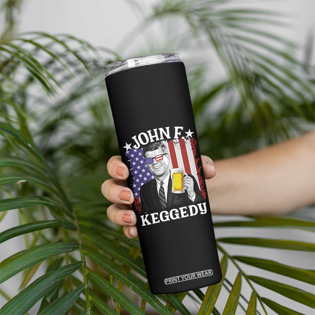 John F Kennedy Skinny Tumbler 4th of July America Flag Beer TS14 Print Your Wear