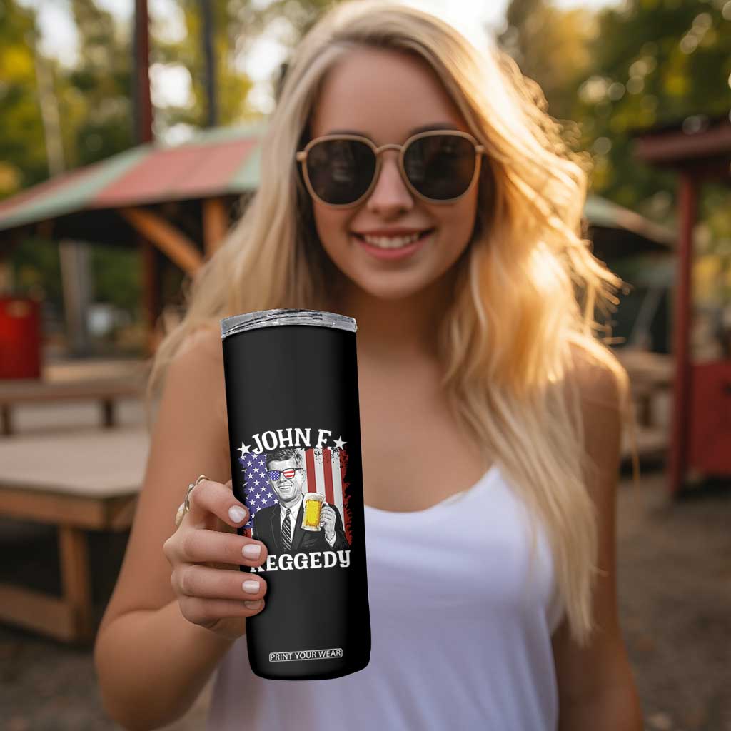 John F Kennedy Skinny Tumbler 4th of July America Flag Beer TS14 Print Your Wear