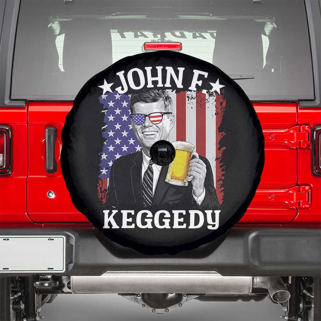 John F Kennedy Spare Tire Cover 4th of July America Flag Beer TS14 Black Print Your Wear