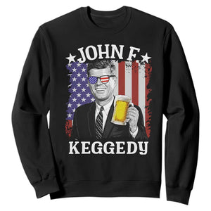 John F Kennedy Sweatshirt 4th of July America Flag Beer TS14 Black Print Your Wear